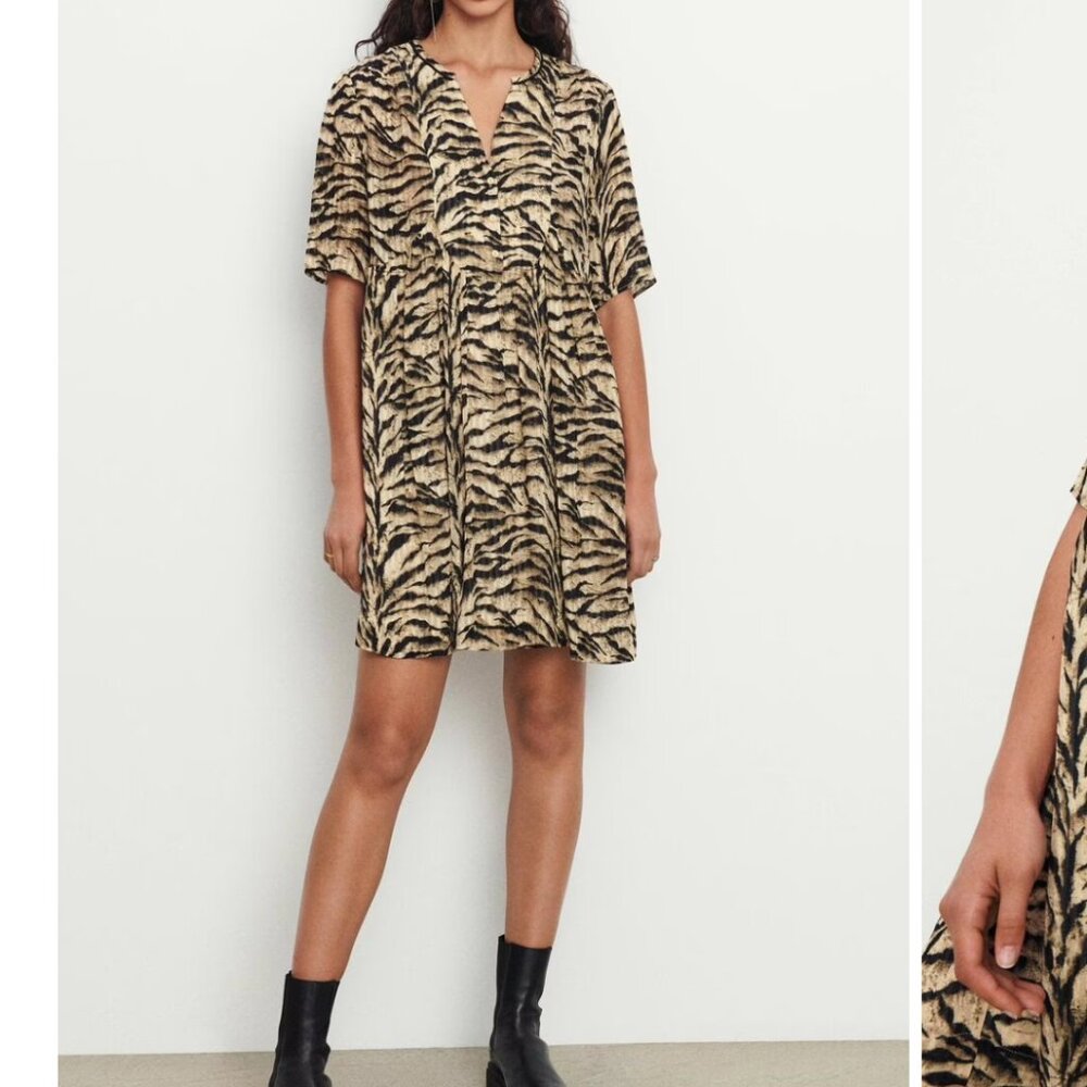 NWOT ba&sh Iris Animal Print Short Dress - Sz Small